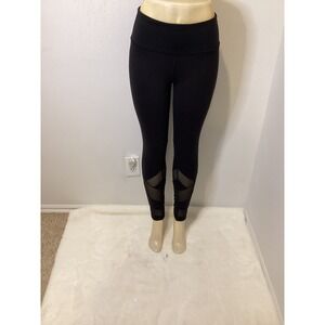 Victoria Sport Black Mesh Inset Leggings Athletic Workout Activewear